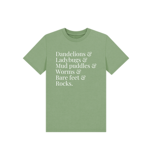 Sage Printed Kids T-Shirt Front