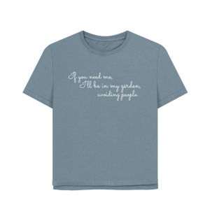 Stone Blue Printed T-shirt Front