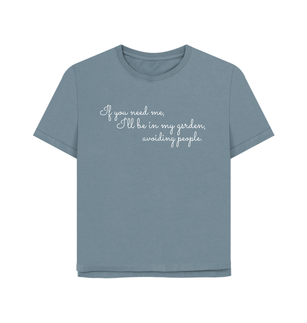 Stone Blue Printed T-shirt Front