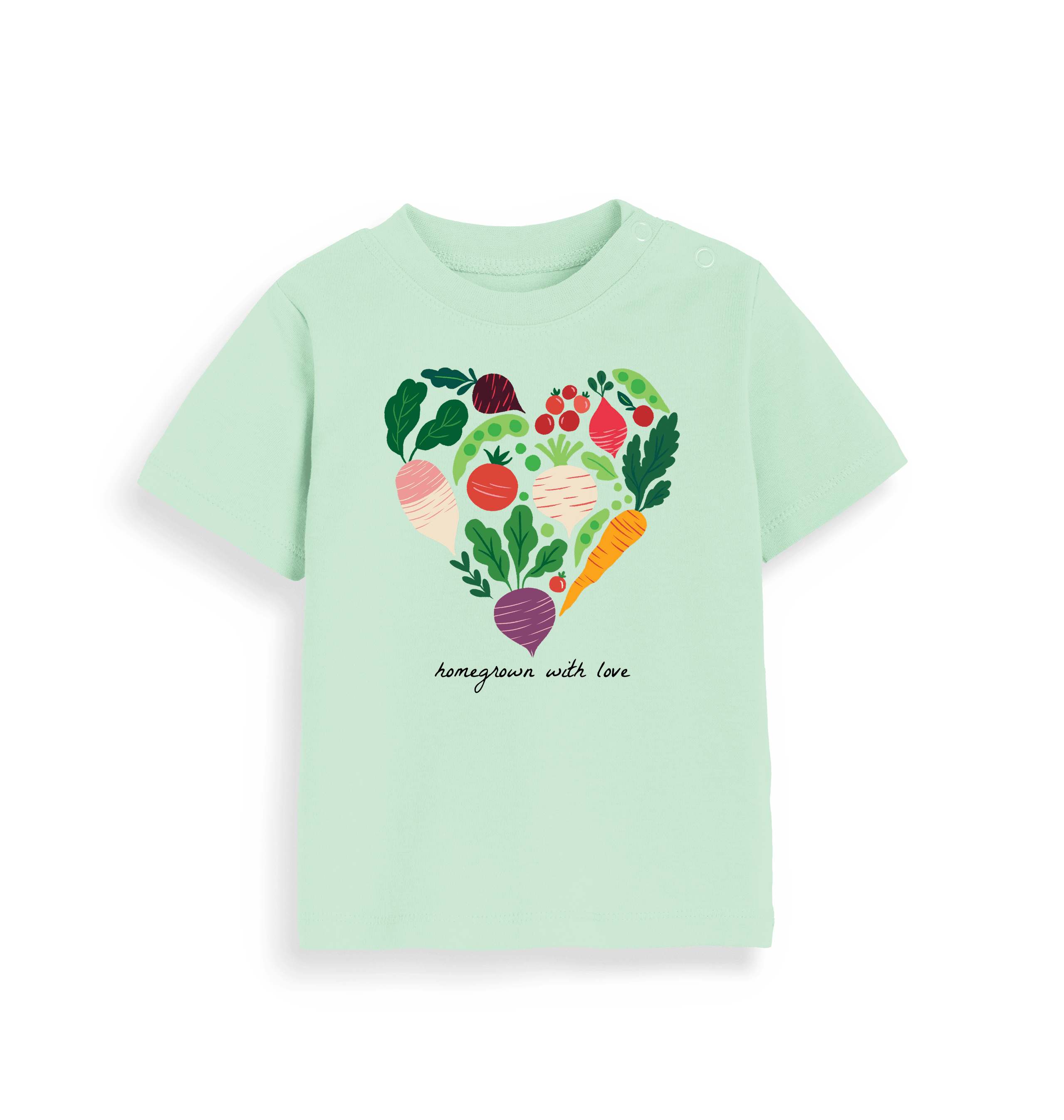 Mint Printed Kids T-Shirt Front