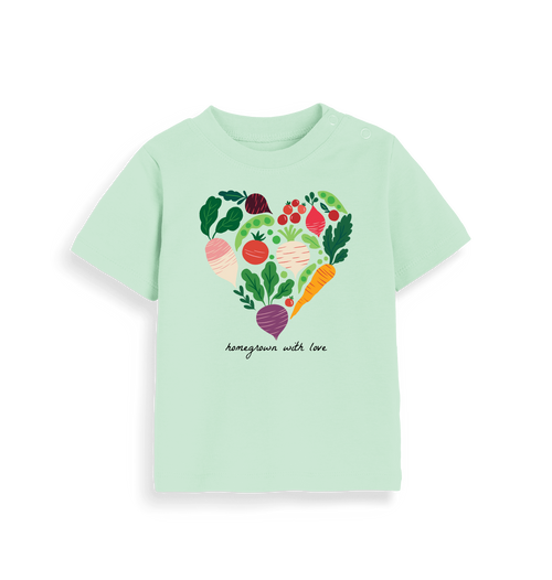 Mint Printed Kids T-Shirt Front