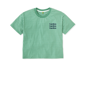 Green Stripes Printed T-shirt Front