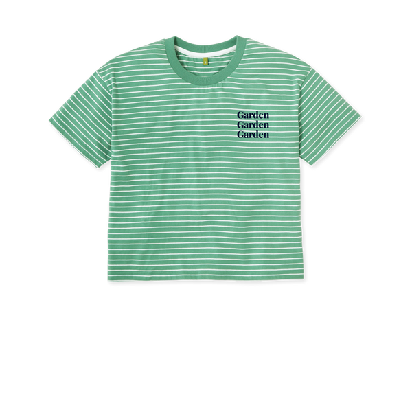 Green Stripes Printed T-shirt Front