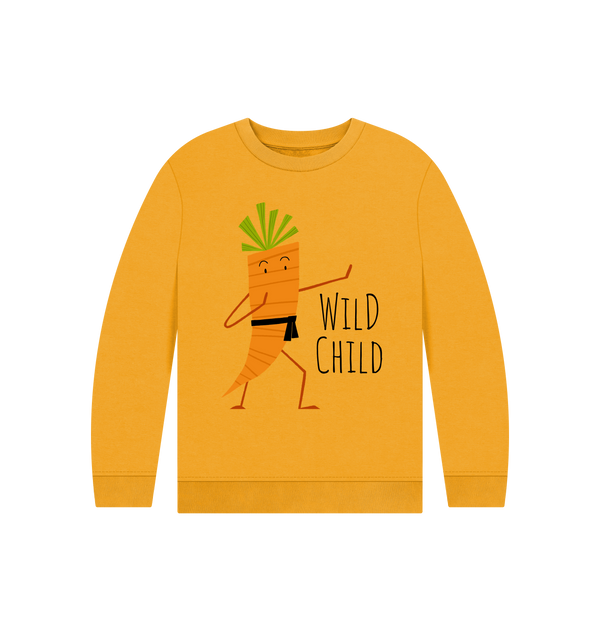 Mustard Printed Kids Jumper Front