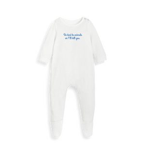 White Printed baby grow Front