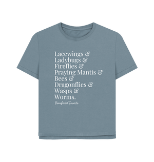 Stone Blue Printed T-shirt Front