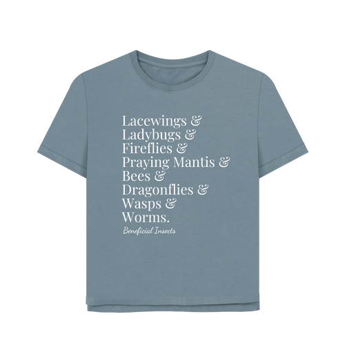 Stone Blue Printed T-shirt Front