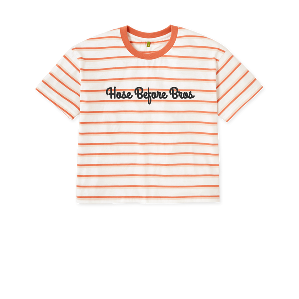 Coral Stripes Printed T-shirt Front