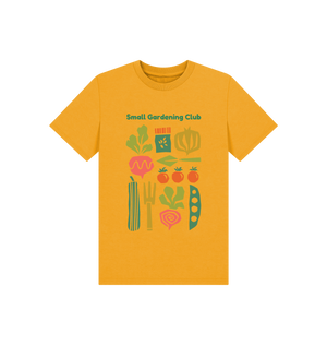 Mustard Printed Kids T-Shirt Front