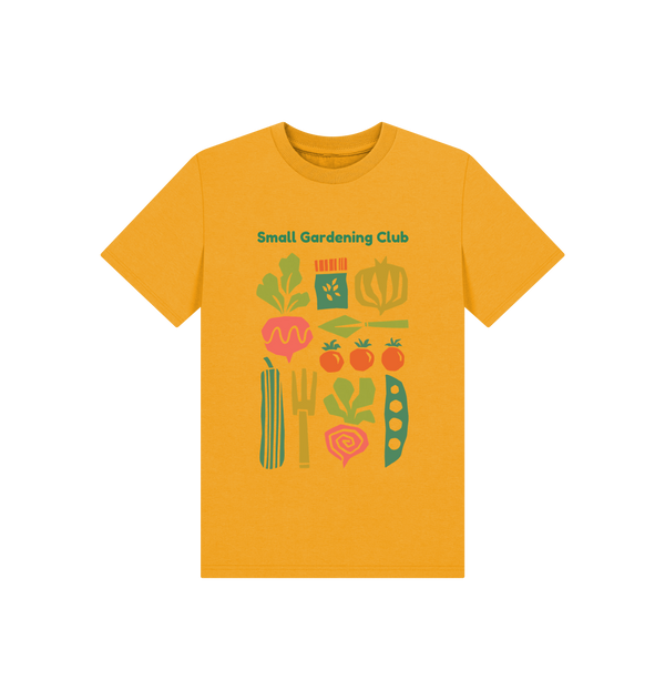 Mustard Printed Kids T-Shirt Front