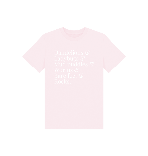 Pink Printed Kids T-Shirt Front