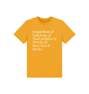 Mustard Printed Kids T-Shirt Front