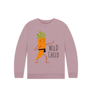 Mauve Printed Kids Jumper Front