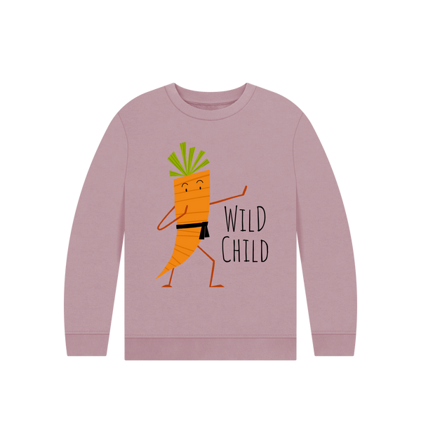 Mauve Printed Kids Jumper Front