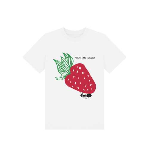 White Printed Kids T-Shirt Front