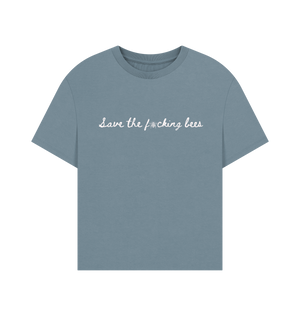 Stone Blue Printed T-shirt Front