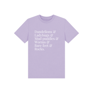 Soft Lilac Printed Kids T-Shirt Front