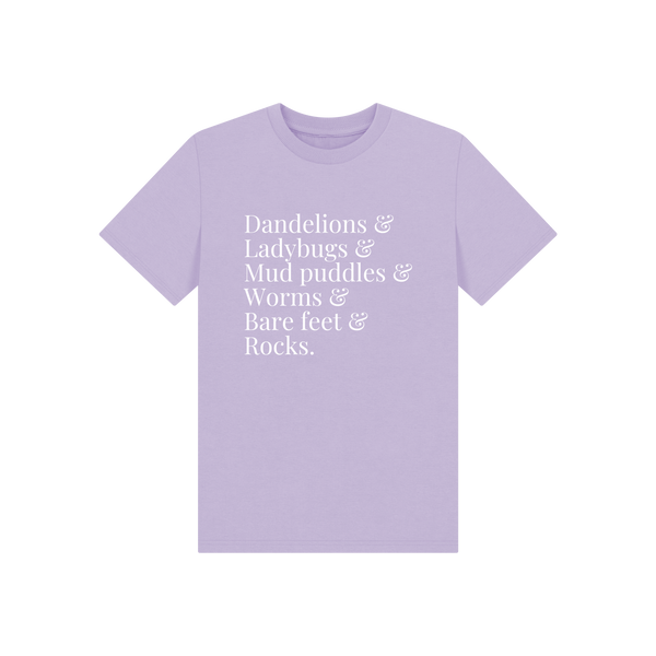 Soft Lilac Printed Kids T-Shirt Front