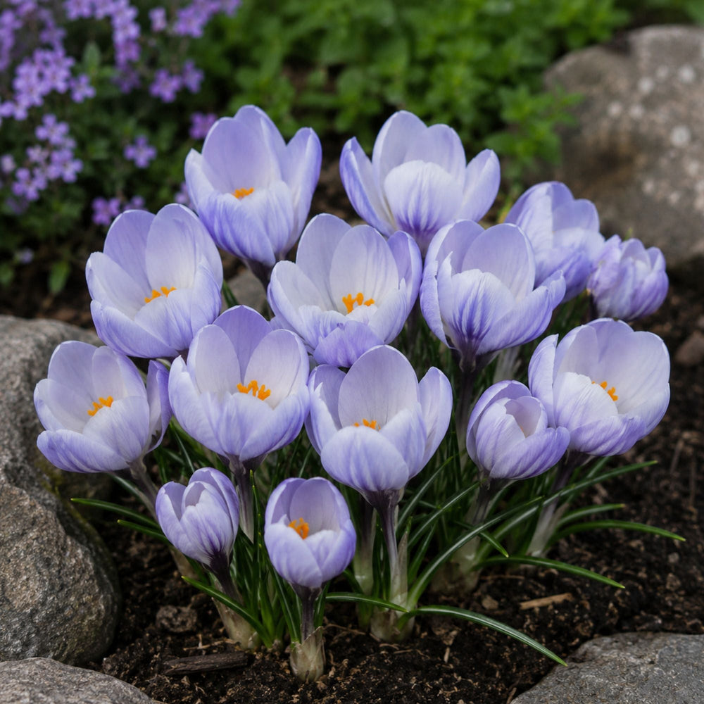 Crocus Blue Marlin Bulbs – Silvery White & Lavender-Blue Early Spring Crocus