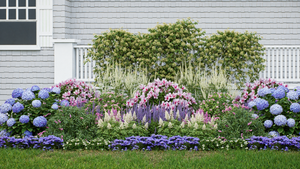 Shade garden plan with flowers that bloom in shade