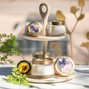 Lemon Blossom Small Pressed Floral Candle