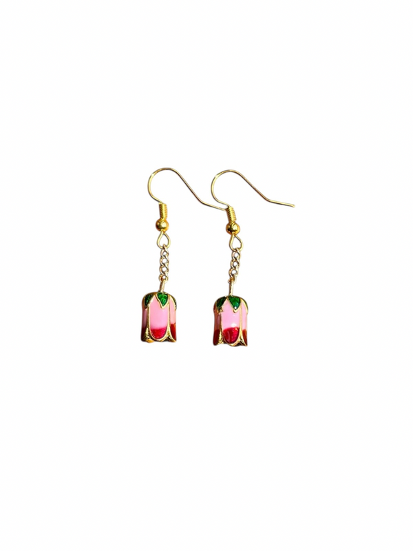 Tuileries Tulips Enamel Drop Earrings