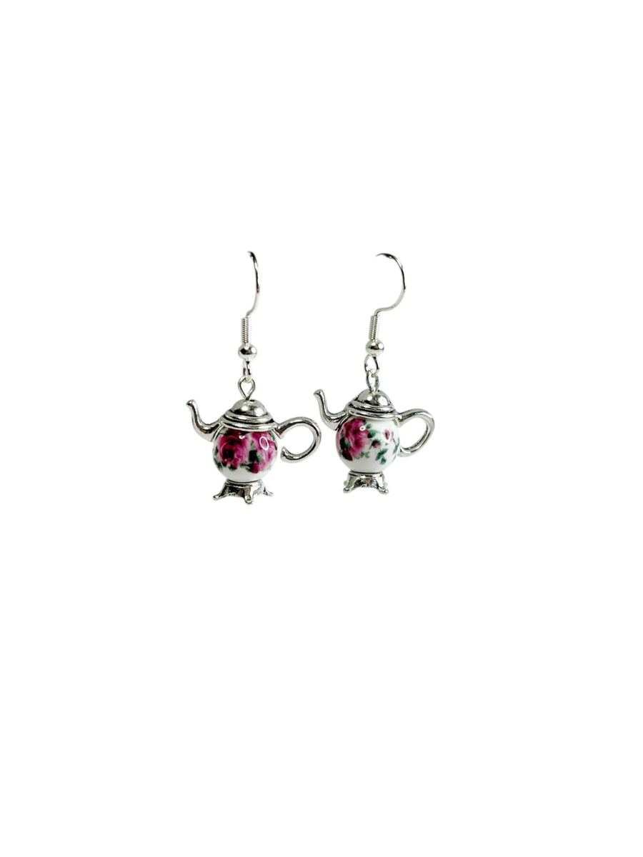 Garden Tea Party Teapot Earrings