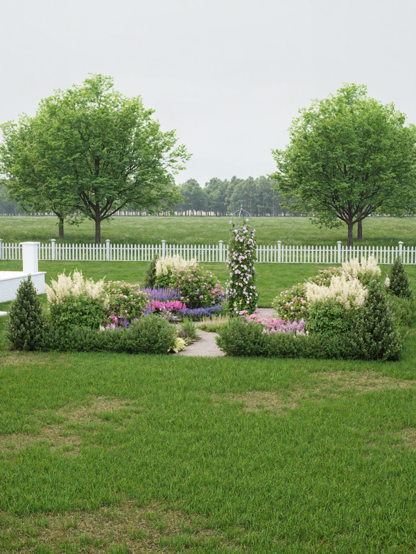 Formal english cottage garden plan