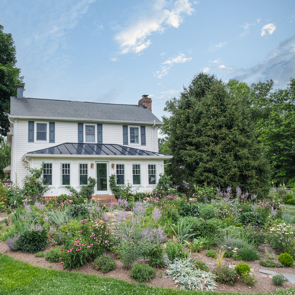 Front of house porch cottage garden