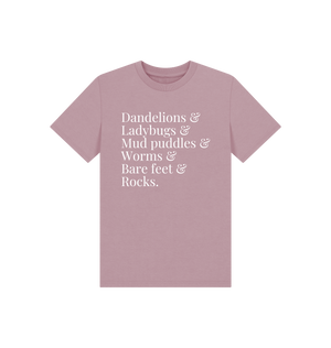 Mauve Printed Kids T-Shirt Front