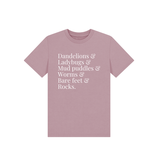 Mauve Printed Kids T-Shirt Front