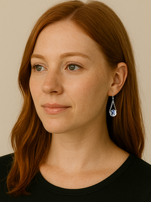 Fine China Blue and White Drop Earrings