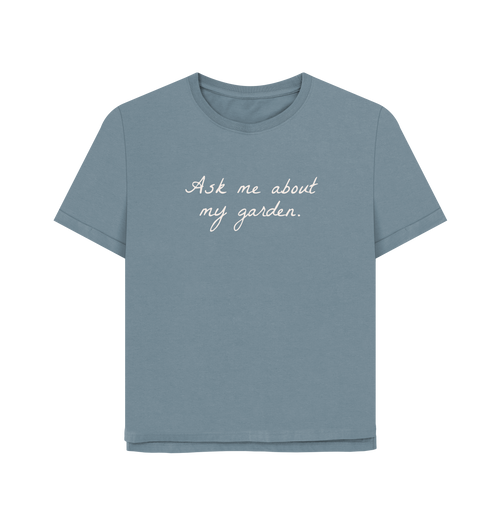 Stone Blue Printed T-shirt Front
