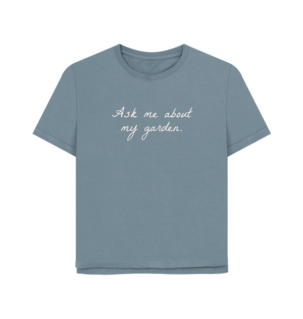 Stone Blue Printed T-shirt Front