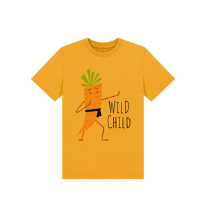 Mustard Printed Kids T-Shirt Front
