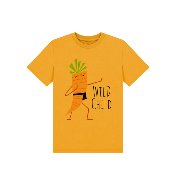 Mustard Printed Kids T-Shirt Front