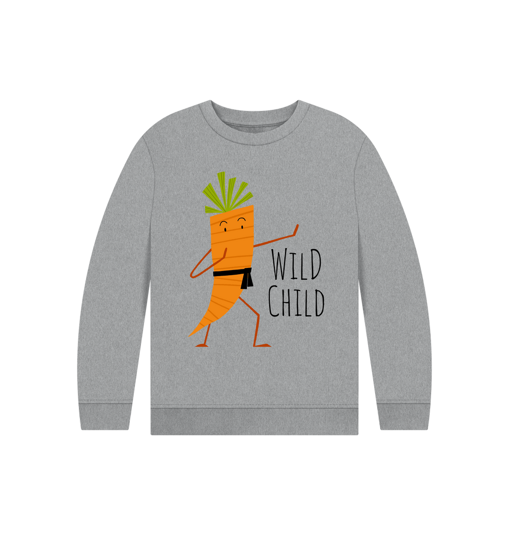 Athletic Grey Printed Kids Jumper Front