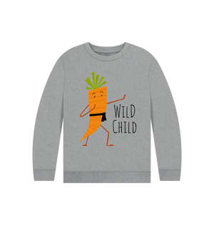 Athletic Grey Printed Kids Jumper Front