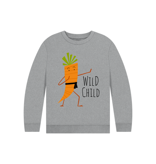 Athletic Grey Printed Kids Jumper Front