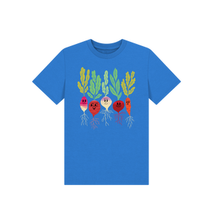 Bright Blue Printed Kids T-Shirt Front
