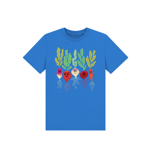 Bright Blue Printed Kids T-Shirt Front