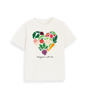 Organic Natural Printed Kids T-Shirt Front