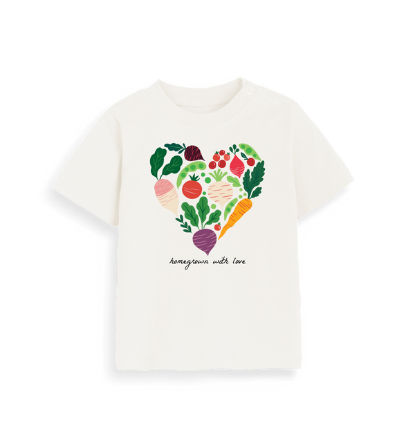 Organic Natural Printed Kids T-Shirt Front