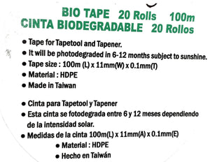 BIODEGRADABLE Tie tape Large Roll 1/2”x 328' 4ml for Tapener HT-R2