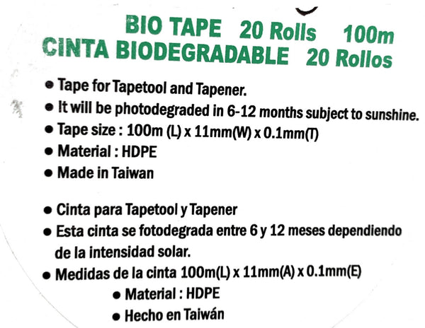 BIODEGRADABLE Tie tape Large Roll 1/2”x 328' 4ml for Tapener HT-R2