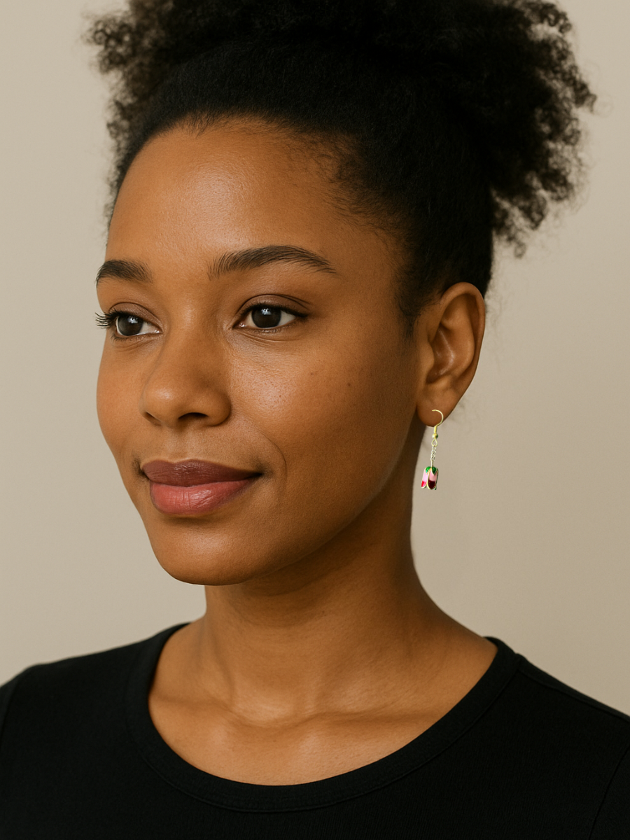 Tuileries Tulips Enamel Drop Earrings