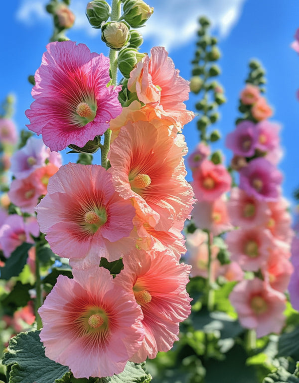 Peach Hollyhock Seeds