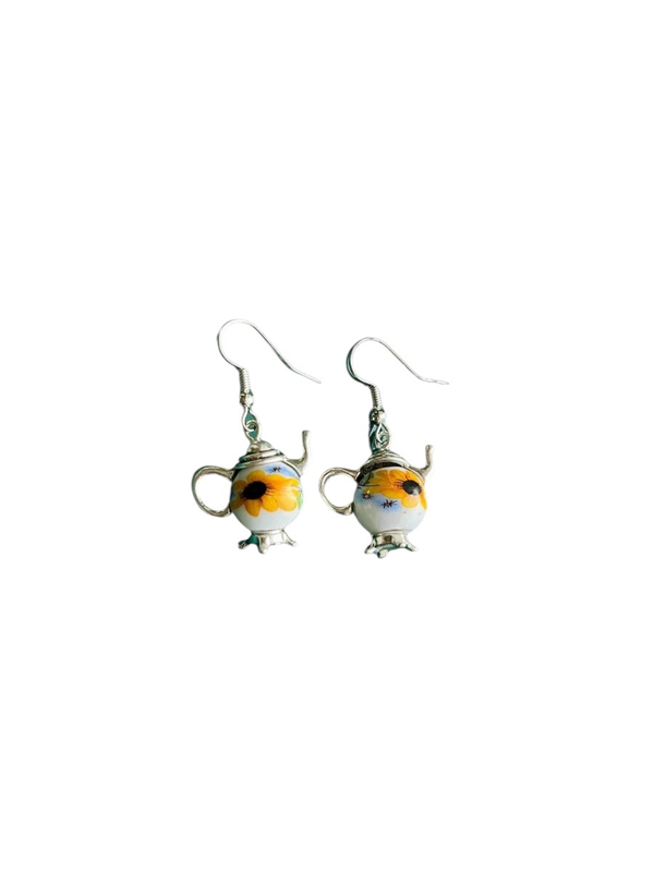 Garden Tea Party Teapot Earrings